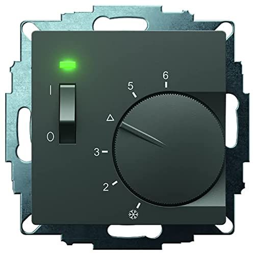 Eberle UTE 1015-antraciet-55UP-kamerregelaar, 5-30C, AC 230V, 1opener, 10 A, temperatuurverlaging ca. 4K, schakelaar aan/uit, display regelaar verwarmd