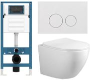 Adema Salina 2.0 Toiletset - Diepspoel - Spoelrandloos - Inbouwreservoir - Softclose - Glans Wit