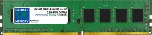 GLOBAL MEMORY 32GB DDR4 3200MHz PC4-25600 288-PIN DIMM Memory Ram voor PC Desktops/Moederborden