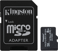 Kingston Industrial 8GB MicroSDHC UHS-I Class 10 with SD Adapter