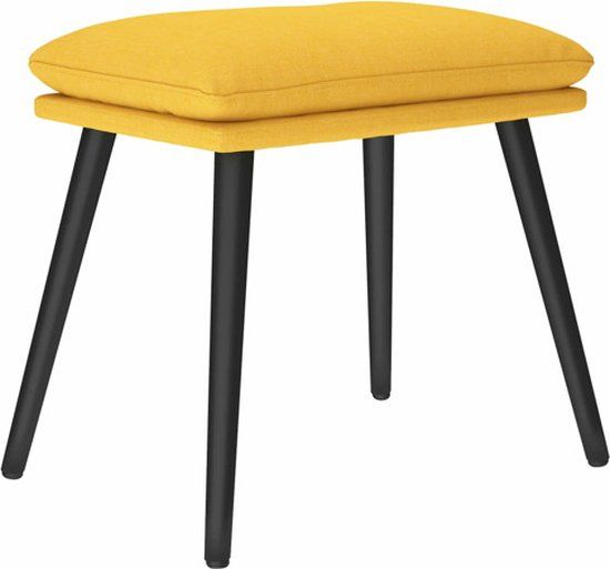 vidaXL Voetenbank 45x29,5x35 cm stof mosterdgeel