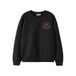NAME IT KIDS rechtvallende sweater met print - zwart
