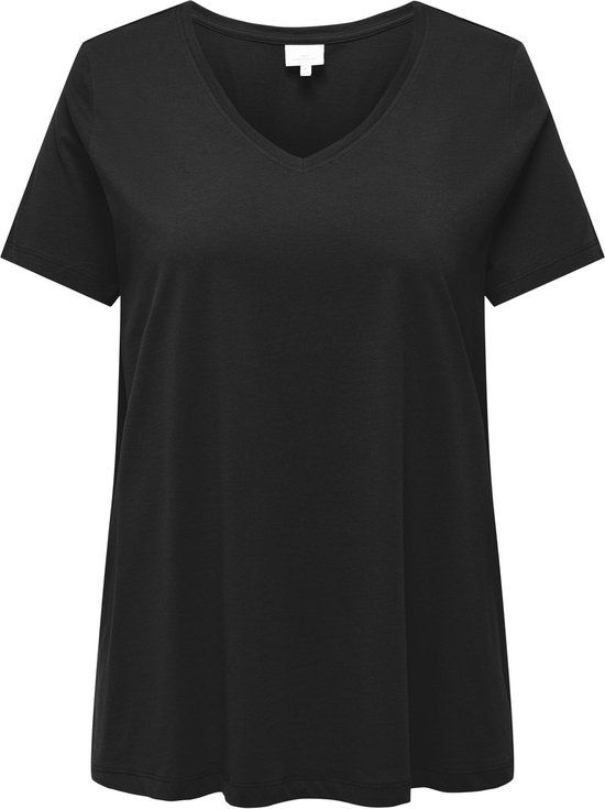 ONLY CARMAKOMA CARBONNIE LIFE V-neck T-shirt - Black - Size M