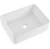 Merkloos Wastafel - Keramische Wasbak - Rechthoekig - 48,2 x 37,3 x 13,5 cm - Wit