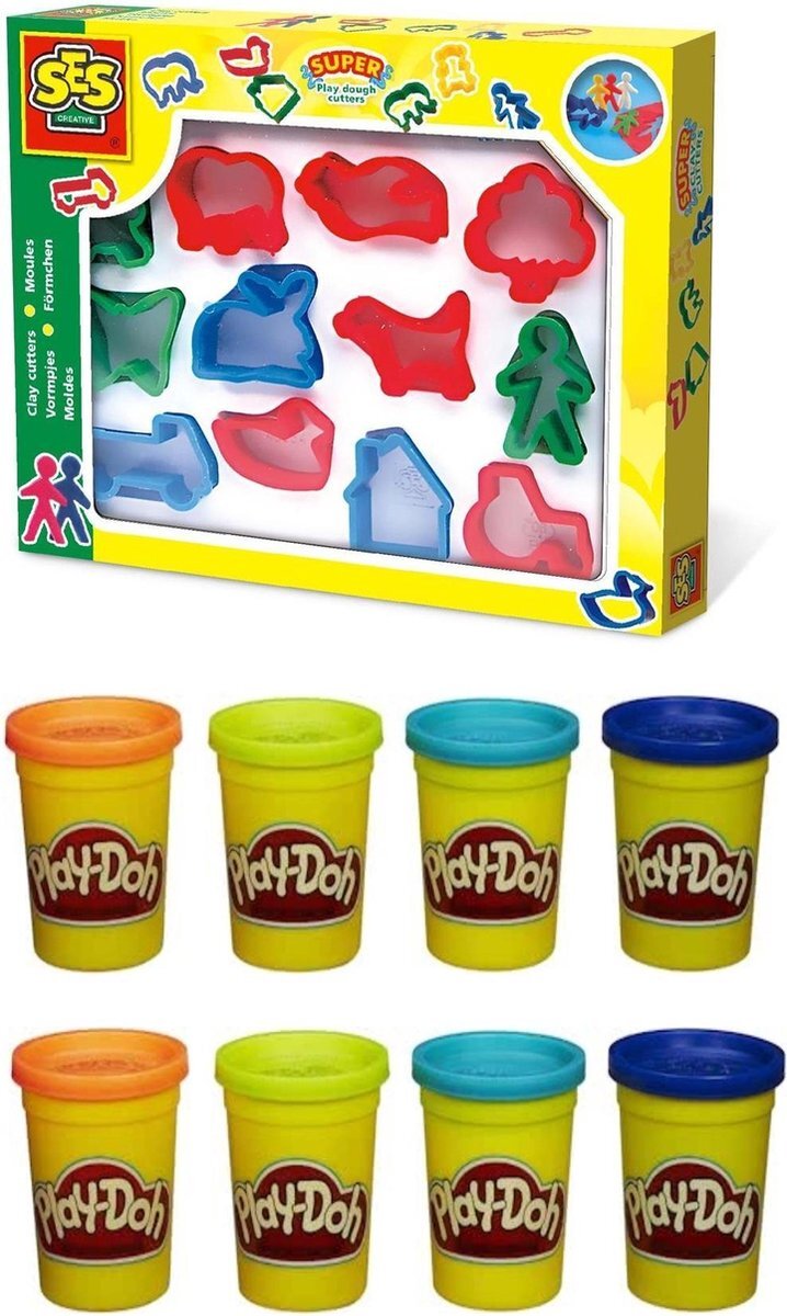 Play-Doh Kleivormpjes 12 Stuks + 8 potten klei (896 gram)