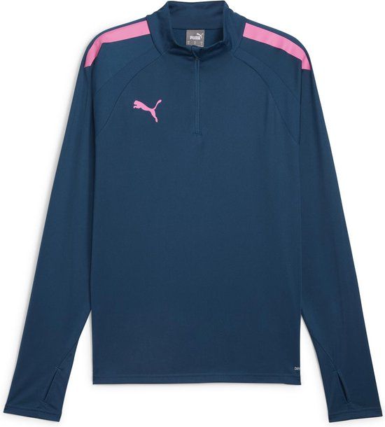 PUMA teamLIGA 1/4 Zip Top Women's Sport Top - Ocean Tropic-Poison Pink - XL