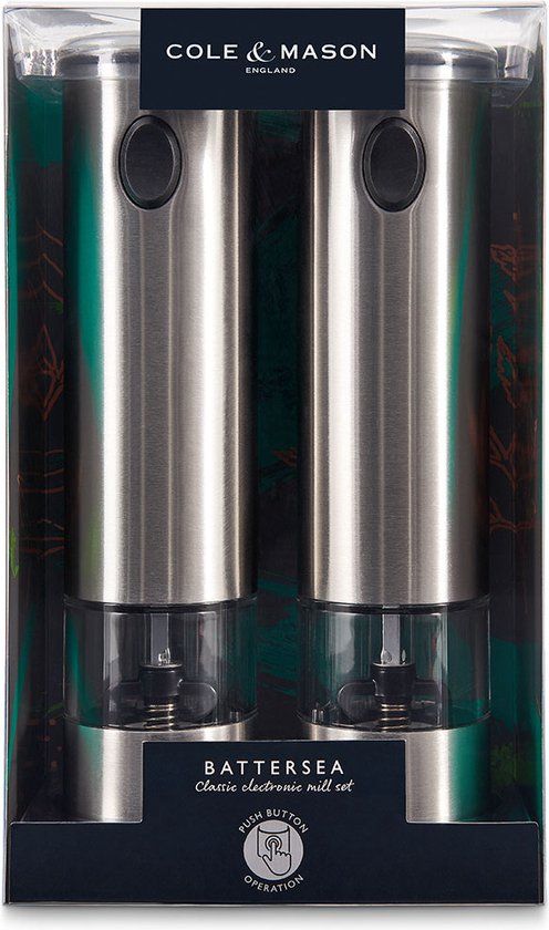Cole & Mason Battersea Peper- en Zoutmolen - Elektrisch - RVS - 21 cm