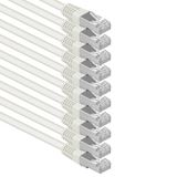 1aTTack.de 10m CAT6 LAN-netwerkkabel RJ45 1000 Mbit, 10 stuks - wit