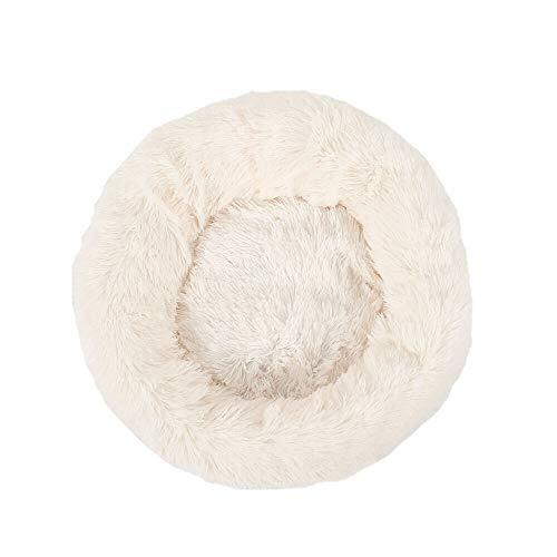 YABAISHI Super Soft Huisdier Hond Kat Langbed pluche winter Warm slaapzak, bed Puppy kat kussen voor honden, 40cm, Wit