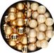 Othmar Decorations Bv Mini kerstballen - 48x st - champagne en goud - 2,5 cm - glas - kerstversiering