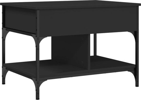 vidaXL Salontafel 70x50x50 cm bewerkt hout en metaal zwart