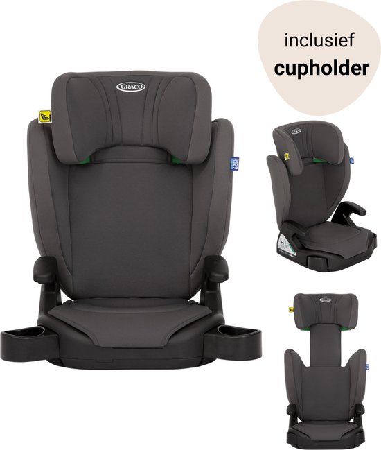 Graco Junior Maxi I-Size Iron Autostoel - Grijs - Groep 2/3 - 3-12 jaar
