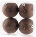 Cosy & Trendy Billiet - Vanlaere 4x stuks kunststof glitter kerstballen donkerbruin 10 cm