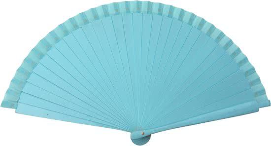 Spaansejurk NL Spaanse waaier - Flamenco - licht blauw hout