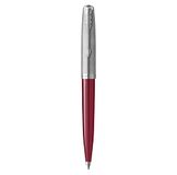 Parker 51-balpen | Bordeauxrode behuizing met chromen afwerking | Medium punt met zwarte inktnavulling | Geschenkverpakking