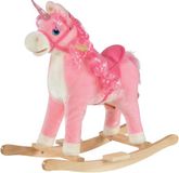 HOMCOM Kinderschommelpaard - Hout - 74x33x62cm - Roze