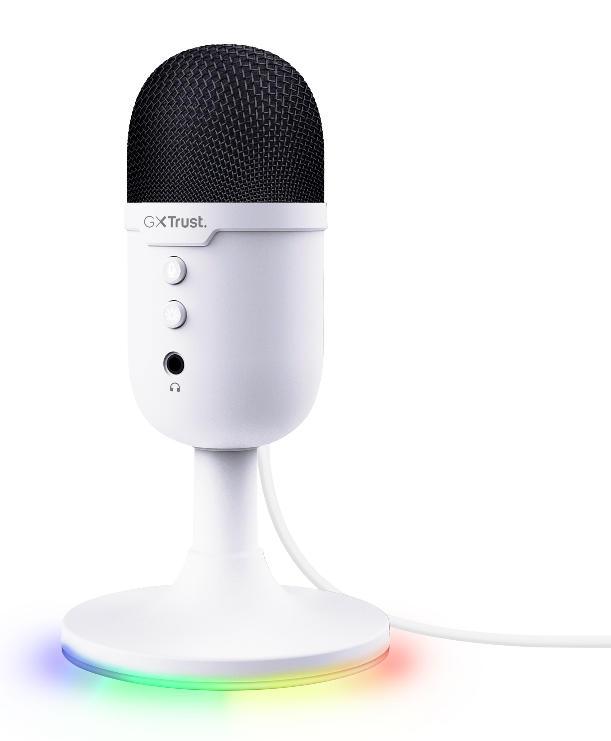Trust GXT 234W Yunix Streaming Microfoon - USB Tafelmicrofoon - RGB-verlichting - Wit