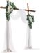 Faux fleurs set pour arche de mariage, blanc, avec 2 fleurs et 2 draperies