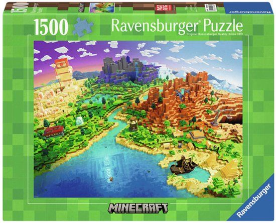 Ravensburger puzzel World of Minecraft - Legpuzzel - 1500 stukjes