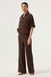 Garcia pantalon bootcut taille normale décontracté brun foncé avec texture
