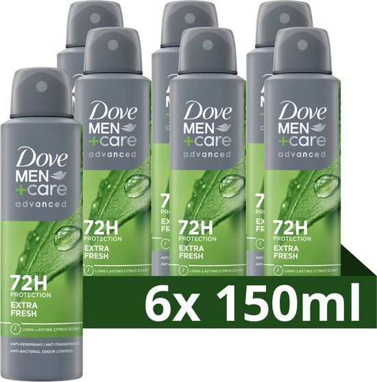 Dove Men+Care Advanced Extra Fresh Anti-Transpirant Deodorant Spray - 6 x 150ml