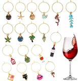 Marquage de verre à vin - Marqueur pour verres à vin - Réutilisable - Pour marquer votre verre à vin - Fêtes - 18 pièces - Acier inoxydable