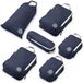 Compressie TRIPPED Travel Gear 6 stuks compressieverpakkingskubussen voor op reis, marineblauw
