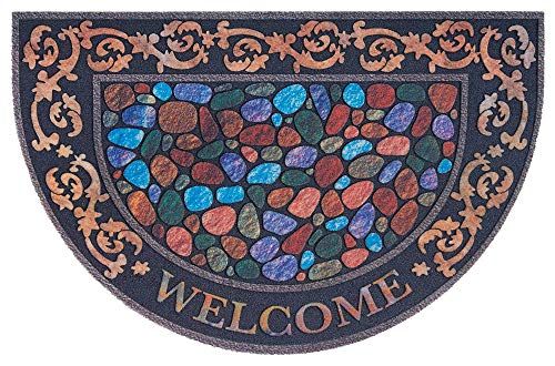 Hanse Home Bedrukte deurmat bevlokt 3D-look halfrond met antislip PVC vloer vuilvangmat deurmat deurmat binnen en buiten verschillende motieven 45x70 cm, meerkleurig