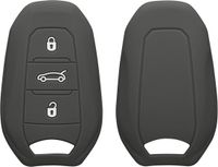 kwmobile autosleutel hoesje geschikt voor Peugeot Citroen 3-knops Smartkey autosleutel (alleen Keyless Go) hoes - TPU autosleutel behuizing - Beschermende auto sleutel case - Sleuteletui in donkergrijs