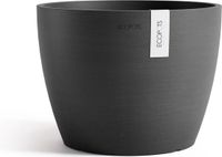 Ecopots Stockholm 31 - Grey - Ø31 x H23,5 cm - Ronde grijze bloempot / plantenpot
