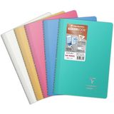 Clairefontaine 376741C Koverbook Silver spiraalvormig notitieboek, A4, 21 x 29,7 cm, 160 pagina's, gelinieerd, wit papier, 90 g, ondoorzichtige omslag van polypropyleen, willekeurige kleur