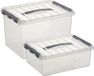 Sunware Opberg boxen set 4x - kunststof met deksel in 12 en 22 Liter