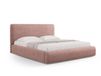 Lit coffre avec tête de lit 200x200cm en velours côtelé rose