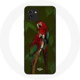 Maniacase Etui voor Samsung Galaxy A03 Pionus papegaai rood