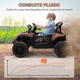 AIYAPLAY Elektrische UTV voor kinderen - Kunststof, metaal - 103x69x59cm - Bruin