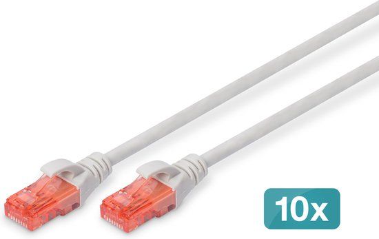 Digitus CAT6 UTP kabel 0.5 meter Grijs - 10 stuks