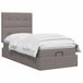 vidaXL Ottoman bed met matras en hoofdeinde, taupe, 90 x 200 cm, stof