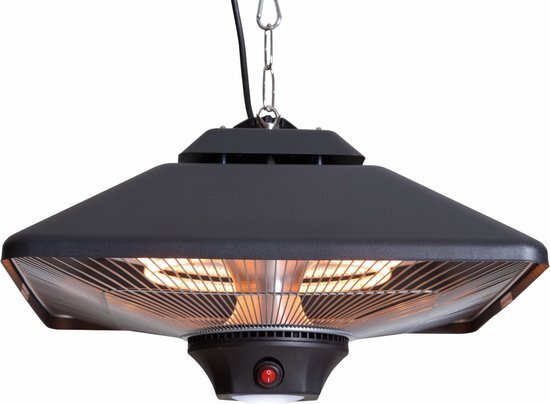 Sunred Hangende Terrasheater CE17SQ-B Black met LED