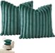 OKWISH Housse de coussin en velours – Vert foncé – 45x45 cm