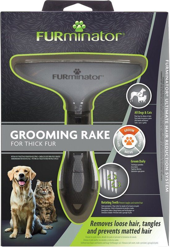 Furminator Grooming Harkkam voor langharige honden en katten - Borstel tegen klitten