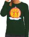 Bellatio Decorations Shoppartners Bv Foute kersttrui kerstbal rood op groene sweater voor dames L
