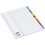 Staples voorbedrukte tabbladen A4 11-gaats 1-12 gekleurd