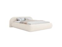 Lit rembourré 160x200 avec coffre, bouclé, crème
