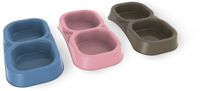 Bama Pet Dubbele Voederbak 21x11.5x3 cm Diverse Kleuren