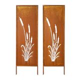 VEVOR Ruimteverdeler van metaal, 50 x 160 cm, 2 stuks, roestbruin