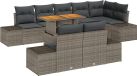 vidaXL Tuinbank - Set - 9 - st - Grijs - Poly - rattan