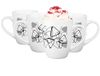Glasmark Krosno Set van 4 koffiekopjes van porselein met handvat, wit, 300 ml