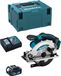 Makita Scie circulaire à main DSS610RTJ1 (1 x 5,0 Ah Batterie + chargeur DC18RC + mallette de transport MAKPAC 3)
