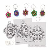 Baker Ross Bloem Super Krimpsleutelhangers - Pack van 8, Pasen Ambachten, Ambacht voor Kinderen (AX884)
