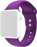 By Qubix - Siliconen sportbandje - Paars - Dubbele druksluiting - Geschikt voor Apple Watch 44mm / 45mm / 46mm / 49mm